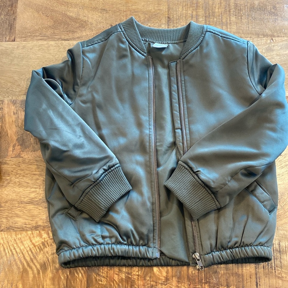 Beautiful olive green girls bomber jacket
